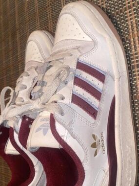 Burgundy Adidas Low Forum Sneakers